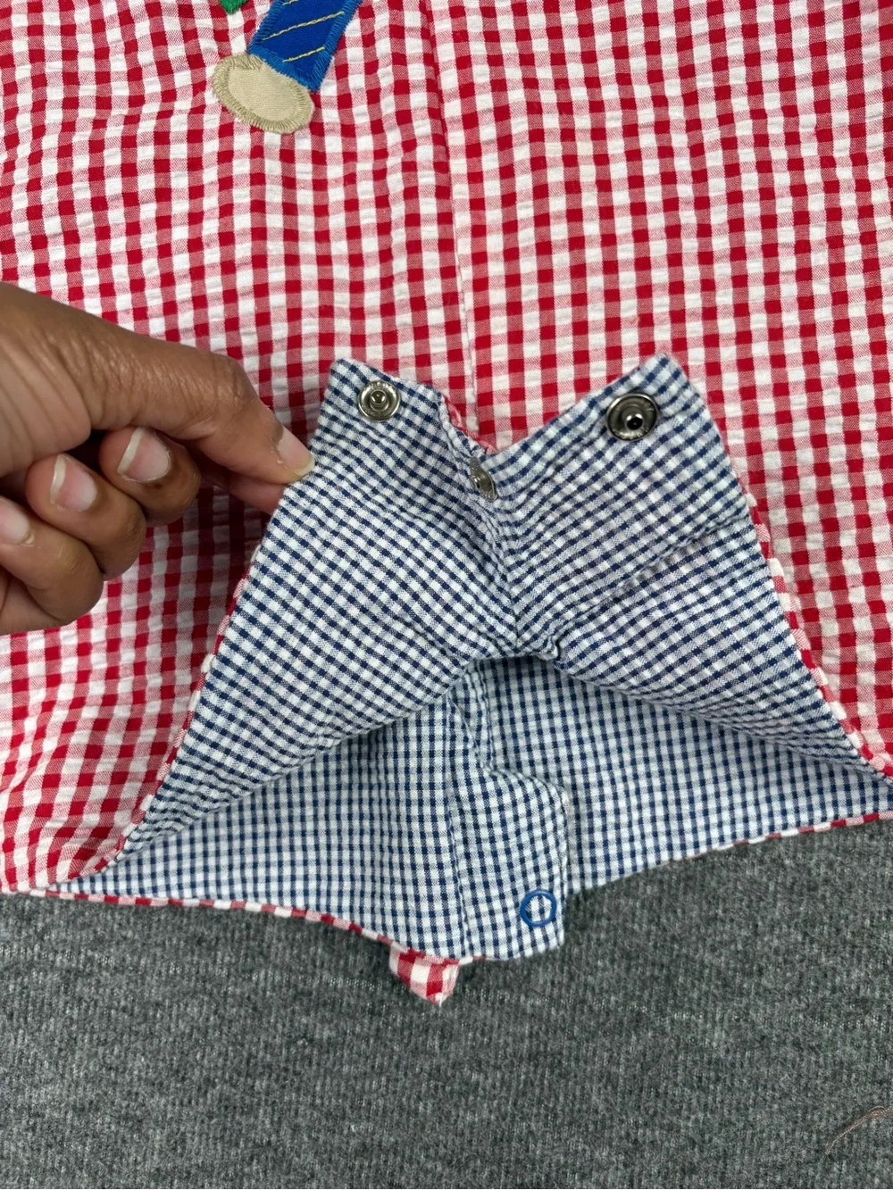 The Bailey Boys 18M Seersucker Reversible Romper Preppy Southern